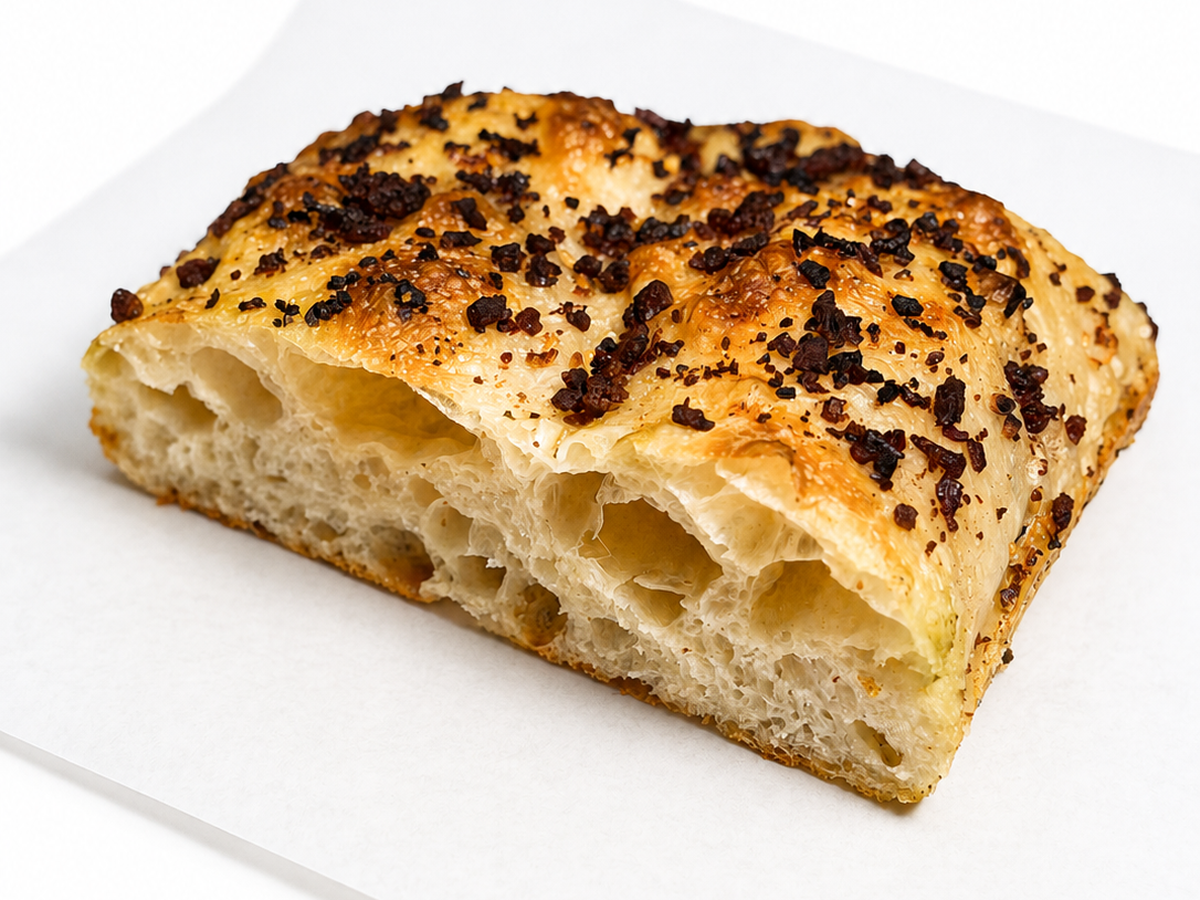 Bacon garlic focaccia